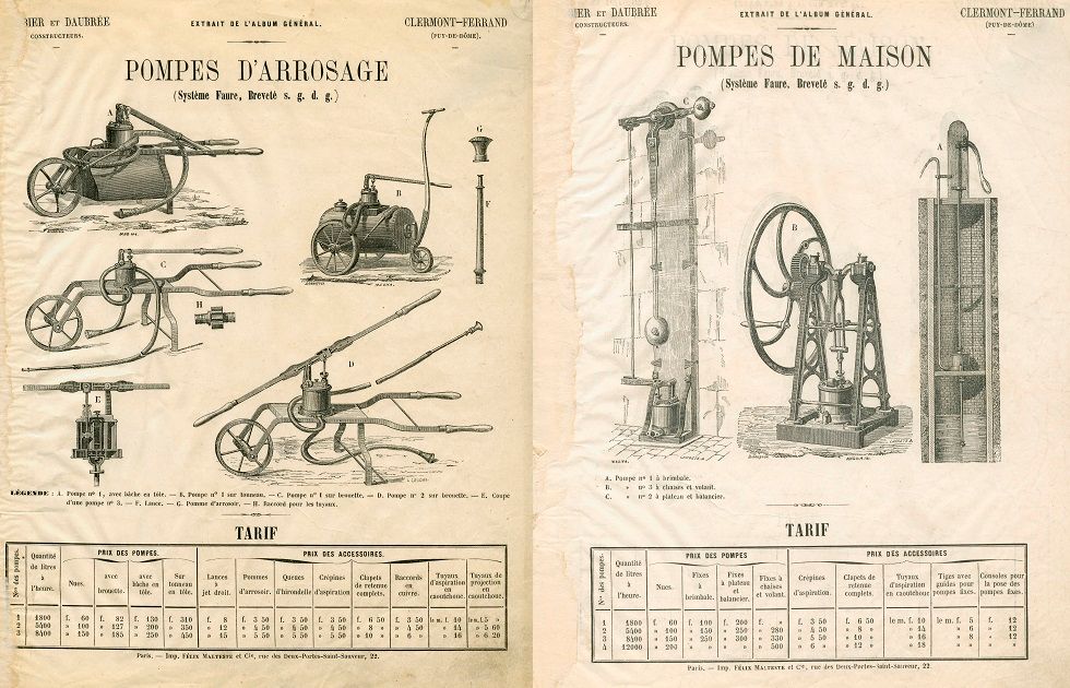 Designs of watering pumps and house pumps
